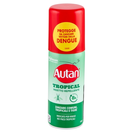 Autan Tropical Spray Mini Insetto Repellente e Antizanzare Tigre, Comuni e Tropicali, 50ml
